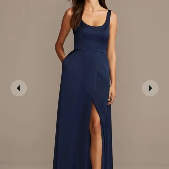 david's bridal scoop neck bridesmaid dress Olga Banartsev Strapless Embroidered Silk Faille Gown – Mieka Boutique